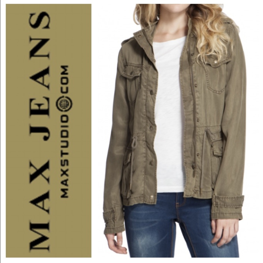 GORGEOUS!  Max Jeans Tencel cargo jacket in olive - Picture 5 of 8